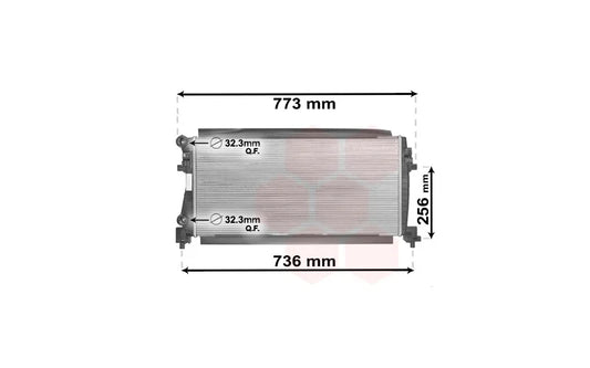 Radiator 1.2 TSi / 1.6 TDi MJ geschikt voor golf 7 2012-2017