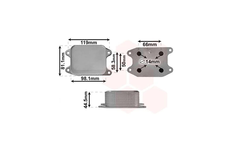 Oliekoeler voor motor 1.0 TSi / 1.2 TSi / 1.4 TSi / 1.6i geschikt voor Golf 7/7.5 2012-2020