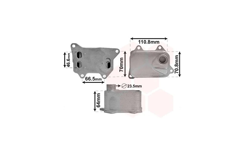 Oliekoeler voor motor 2.0 GTi / 2.0 R geschikt voor Golf 7 2012-2017