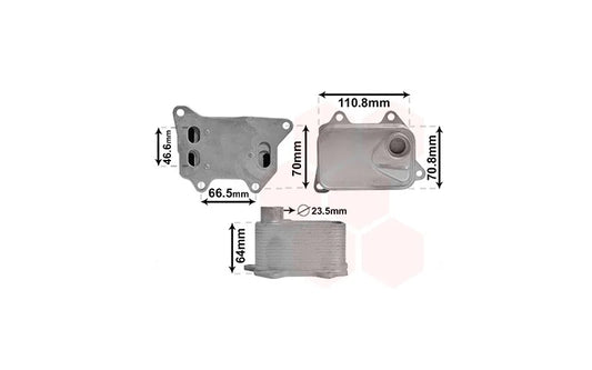 Oliekoeler voor motor 2.0 GTi / 2.0 R geschikt voor Golf 7 2012-2017