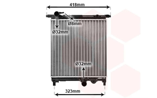 Radiato geschikt voor UP MII Citigo benzine 1.0i 40 50 55 KW / e-UP