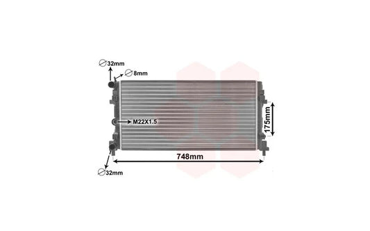 Radiator 1.2i HD / 1.4i HD / 1.2 TSi / 1.4 TSi / 1.6i / 1.2 TDi / 1.6 TDi geschikt voor Polo 6R 6C 2009-2017