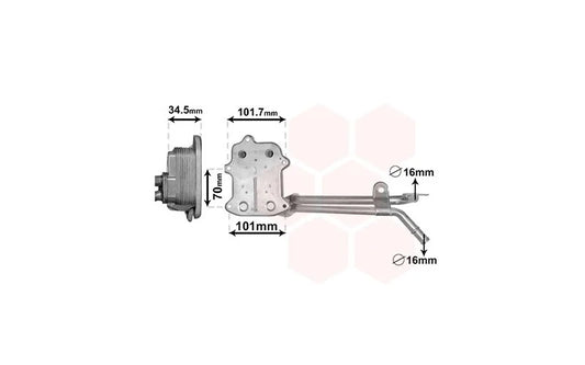Oliekoeler voor motor 1.4 GTI geschikt voor Polo 6R 2009-2014