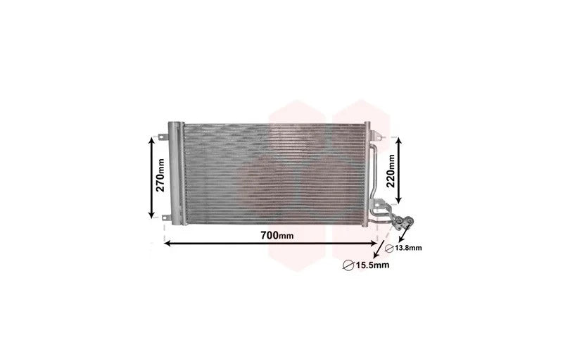 Airco condensor geschikt voor Polo Ibiza A1 Fabia