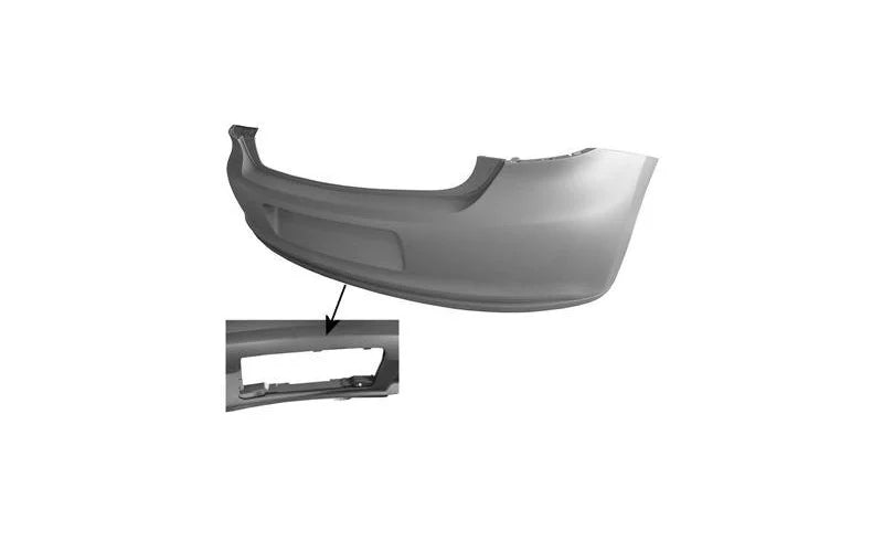 Achterbumper in primer met gat voor trekhaak geschikt voor Polo 6R 6C 2009-2014