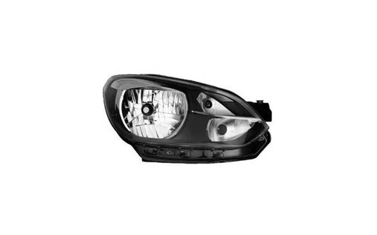 Koplamp rechts H4 zwart met elek. motor geschikt voor Up! 2012-2016