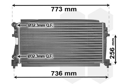 Radiator 1.2 TSi / 1.6 TDi brazed geschikt voor Golf 7 2012-2017