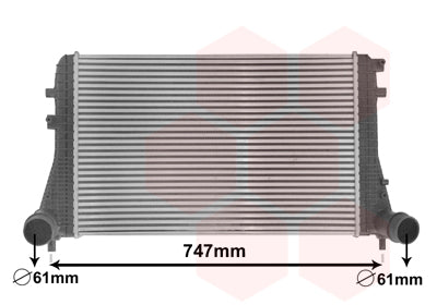 A3 Intercooler 1.6 TDi / 2.0 TDi inlaat en uitlaat 61 mm