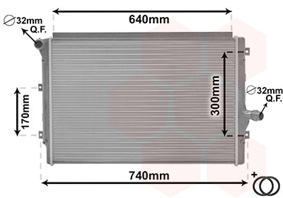 Radiator geschikt voor Golf Passat Eos Caddy Touran