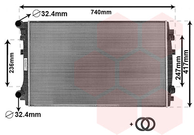 A3 Radiator 1.2 TFSi HD / 1.4 TFSi / 1.6 TDi HD ovale buizen