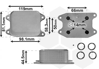 A3 Oliekoeler voor motor 1.2 TFSi / 1.4 TFSi