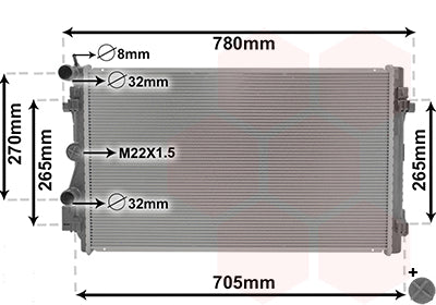 Radiator 1.4 GTI / 1.6 TDi HD geschikt voor Polo 6R 2009-2014