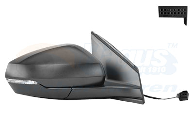 Buitenspiegel volledig rechts zwart 2 pin geschikt voor Polo 2G 2017-2021