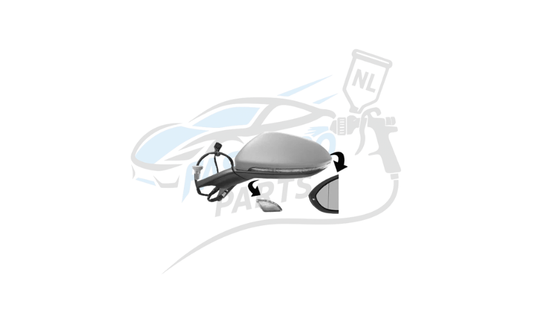 Buitenspiegel elek. volledig links verwarmd primer elek. inklpb. bdmlicht 9 pin asf. geschikt voor Golf 7 & 7.5 2012-2020