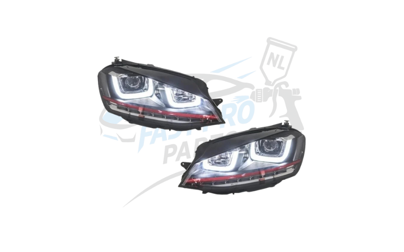 Koplampen set U LED dynamisch GTI rood geschikt voor Golf 7 2012-2017